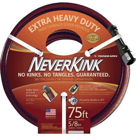 Teknor Apex Neverkink 5/8 In. Dia. x 75 Ft. L. Extra Heavy-Duty Garden Hose 8644-75